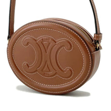 将图像加载到图库查看器中，CELINE Shoulder Bag Oval Purse Cuir Triomphe Brown10I703DPQ Leather
