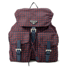 将图像加载到图库查看器中，PRADA Backpack Navy/Red1BZ811 Nylon
