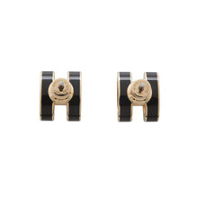 Load image into Gallery viewer, HERMES Pop Ash Earrings Black Metal Lacquer
