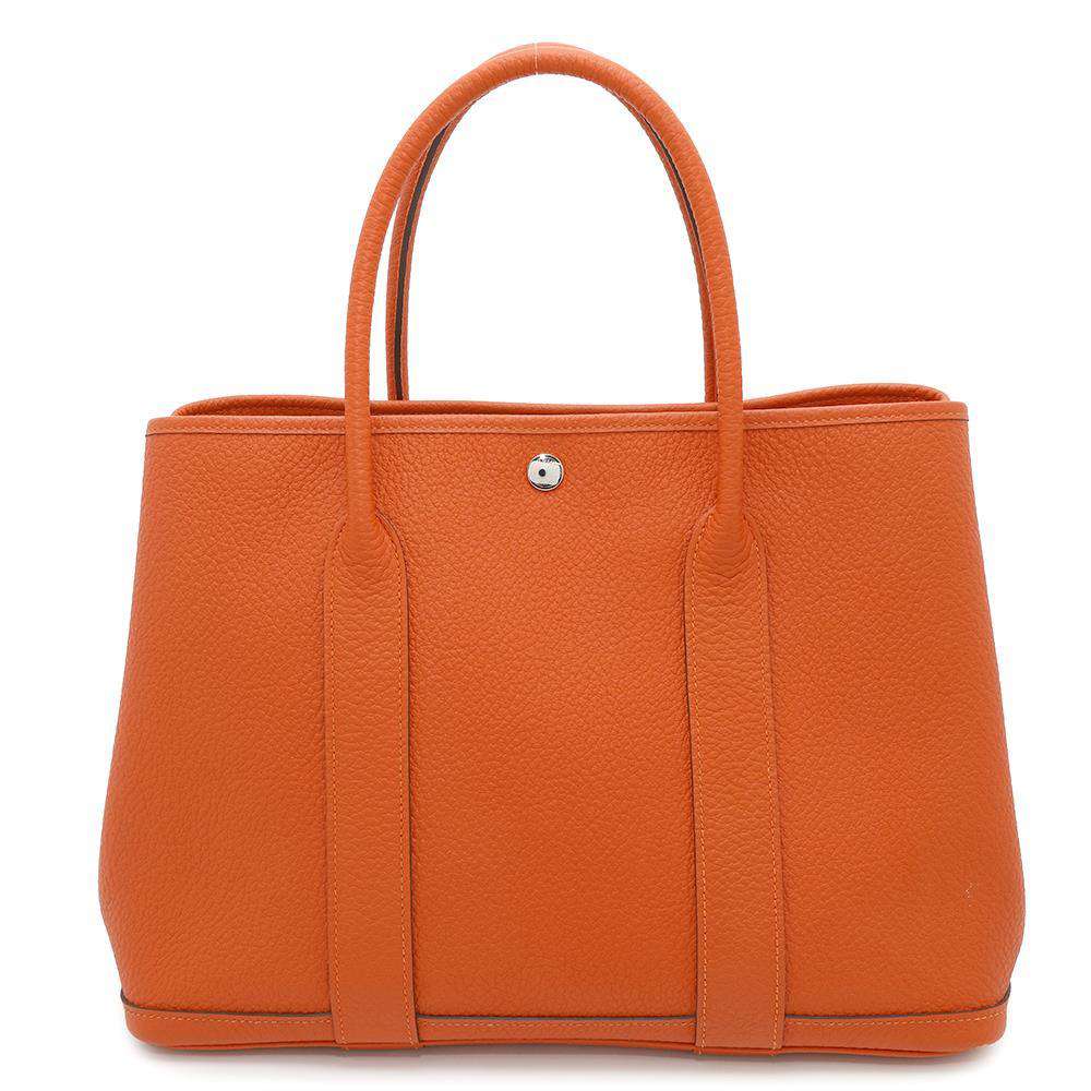 HERMES Garden Party Feu Country Leather Size PM