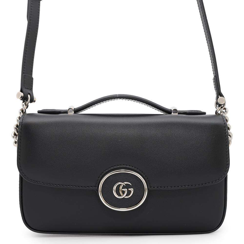 GUCCI Petit GG 2way Shoulder Bag Black739722 Leather