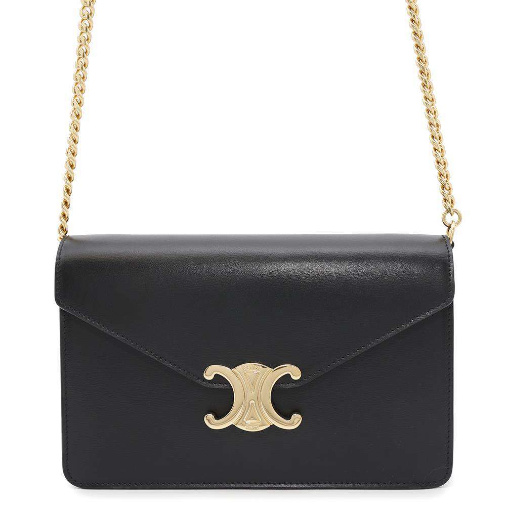 CELINE Chain Wallet Margo Black10L033DPV.38NO Calf Leather