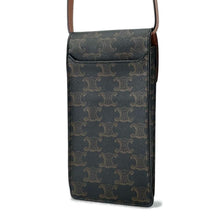 Load image into Gallery viewer, CELINE Triomphe Mobile Pouch Tan10K682DS3 04LU PVC Coated Canvas
