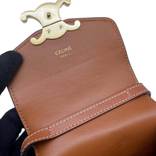 将图像加载到图库查看器中，CELINE Triomphe Mobile Pouch Tan10K682DS3 04LU PVC Coated Canvas
