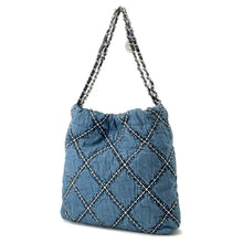 Load image into Gallery viewer, CHANEL CHANEL22 ChainShoulder Bag BlueAS3260 Denim Size Small
