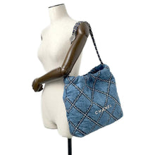 Load image into Gallery viewer, CHANEL CHANEL22 ChainShoulder Bag BlueAS3260 Denim Size Small
