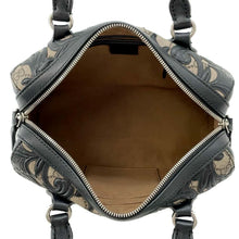 Load image into Gallery viewer, GUCCI Arabesque 2way Travel Bag Black/Beige409529 GG SupremeCanvas Leather
