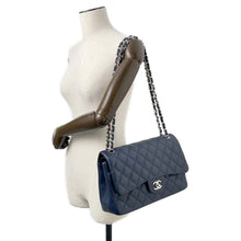 将图像加载到图库查看器中，CHANEL Matelasse W Chain W Flap Shoulder Bag NavyA58600 Lambskin Size 30
