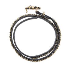 Load image into Gallery viewer, CHANEL Ribbon motif Chain leather belt Size 65 Gold/BlackAA8365 Lambskin
