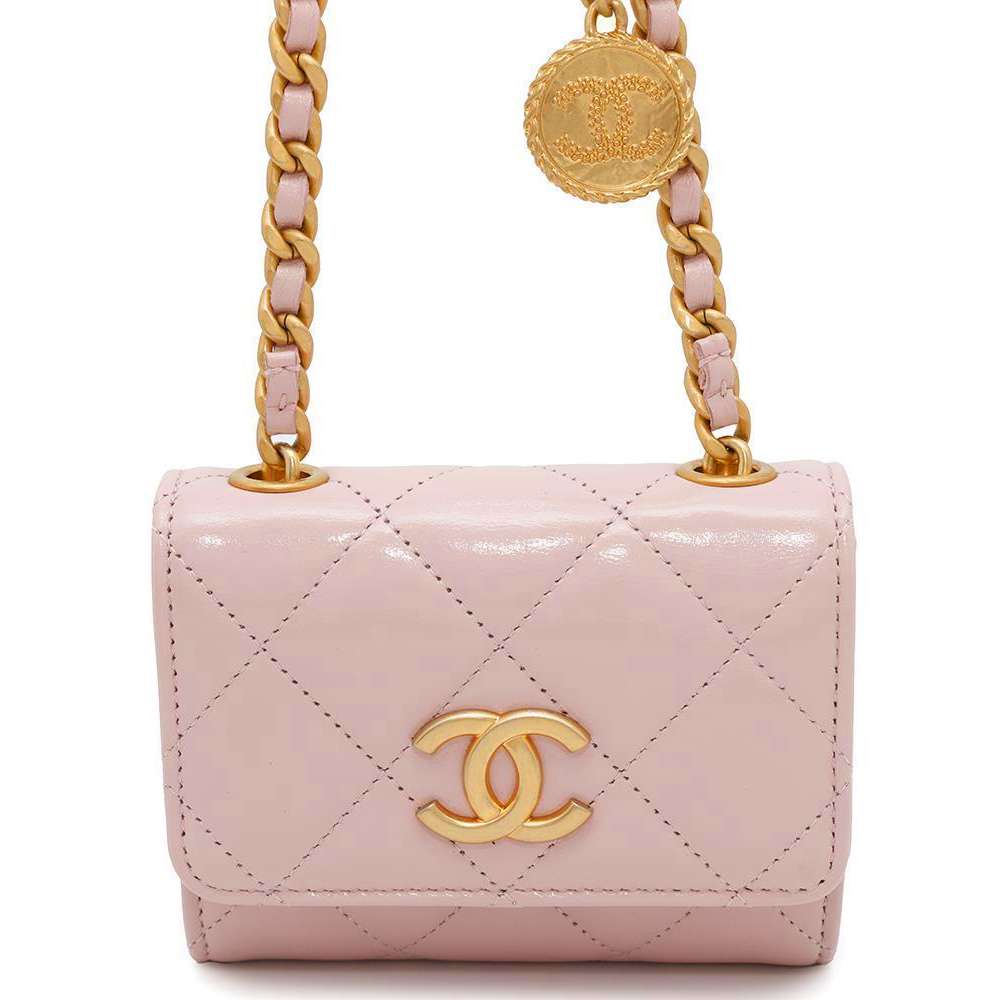 CHANEL Matelasse Chain wallet Pink Leather