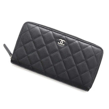 Load image into Gallery viewer, CHANEL Matelasse long zip wallet BlackAP0242 Caviar Leather
