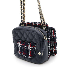 Load image into Gallery viewer, CHANEL Matelasse ChainShoulder Bag Navy Tweed Lambskin
