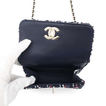 Load image into Gallery viewer, CHANEL Matelasse ChainShoulder Bag Navy Tweed Lambskin
