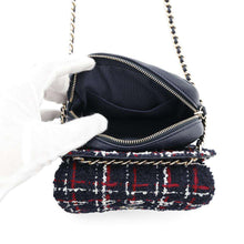 将图像加载到图库查看器中，CHANEL Matelasse ChainShoulder Bag Navy Tweed Lambskin
