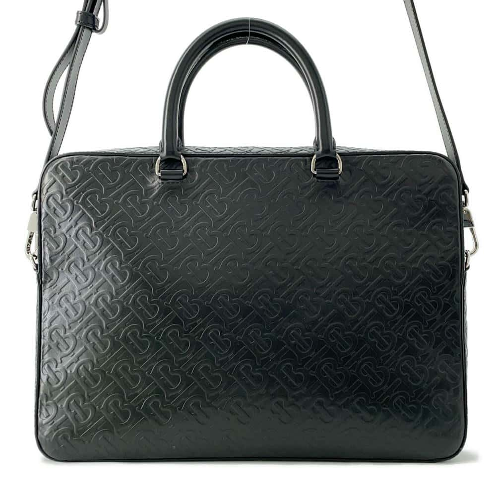 BURBERRY TBMonogram 2wayBriefcase Black8014391 Leather