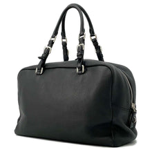 将图像加载到图库查看器中，PRADA Embossed Logo Travel Bag BlackBR3089 Leather
