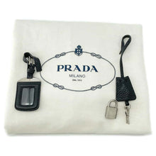 将图像加载到图库查看器中，PRADA Embossed Logo Travel Bag BlackBR3089 Leather
