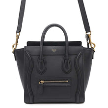 将图像加载到图库查看器中，CELINE Luggage Black189243 Smooth Calf Leather Size Nano
