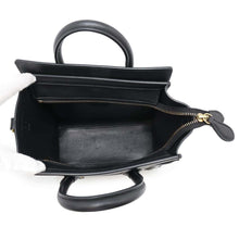 将图像加载到图库查看器中，CELINE Luggage Black189243 Smooth Calf Leather Size Nano
