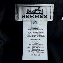 将图像加载到图库查看器中，HERMES Davis Varsity Cap Size 59 Black Wool 100%
