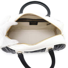 Load image into Gallery viewer, Dior Vibe Macrocannage Bowling Bag Black/WhiteM6202OFCA Leather Size Medium
