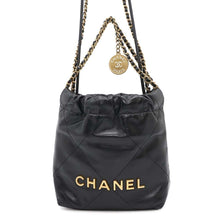 将图像加载到图库查看器中，CHANEL CHANEL22 ChainShoulder Bag BlackAS3980 Shiny Calf Leather Size Mini
