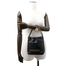 将图像加载到图库查看器中，CHANEL CHANEL22 ChainShoulder Bag BlackAS3980 Shiny Calf Leather Size Mini
