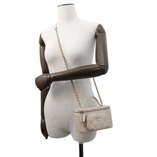 Load image into Gallery viewer, CHANEL Matelasse 2WAY Chain Vanity Bag BeigeAP2912 Caviar Leather
