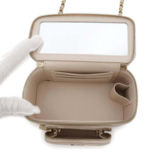 Load image into Gallery viewer, CHANEL Matelasse 2WAY Chain Vanity Bag BeigeAP2912 Caviar Leather
