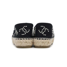 将图像加载到图库查看器中，CHANEL CC Logo Pearl espadrilles BlackG38628 Jersey Patent Leather Size 36C
