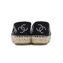 Load image into Gallery viewer, CHANEL CC Logo Pearl espadrilles BlackG38628 Jersey Patent Leather Size 36C
