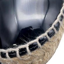 Load image into Gallery viewer, CHANEL CC Logo Pearl espadrilles BlackG38628 Jersey Patent Leather Size 36C
