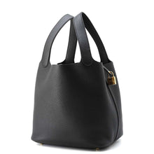 将图像加载到图库查看器中，HERMES Picotin Lock Black Taurillon Clemence Size MM
