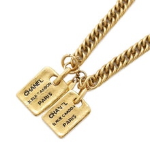 Load image into Gallery viewer, CHANEL Cambon Plate Chain Necklace Gold Metal
