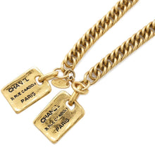 Load image into Gallery viewer, CHANEL Cambon Plate Chain Necklace Gold Metal
