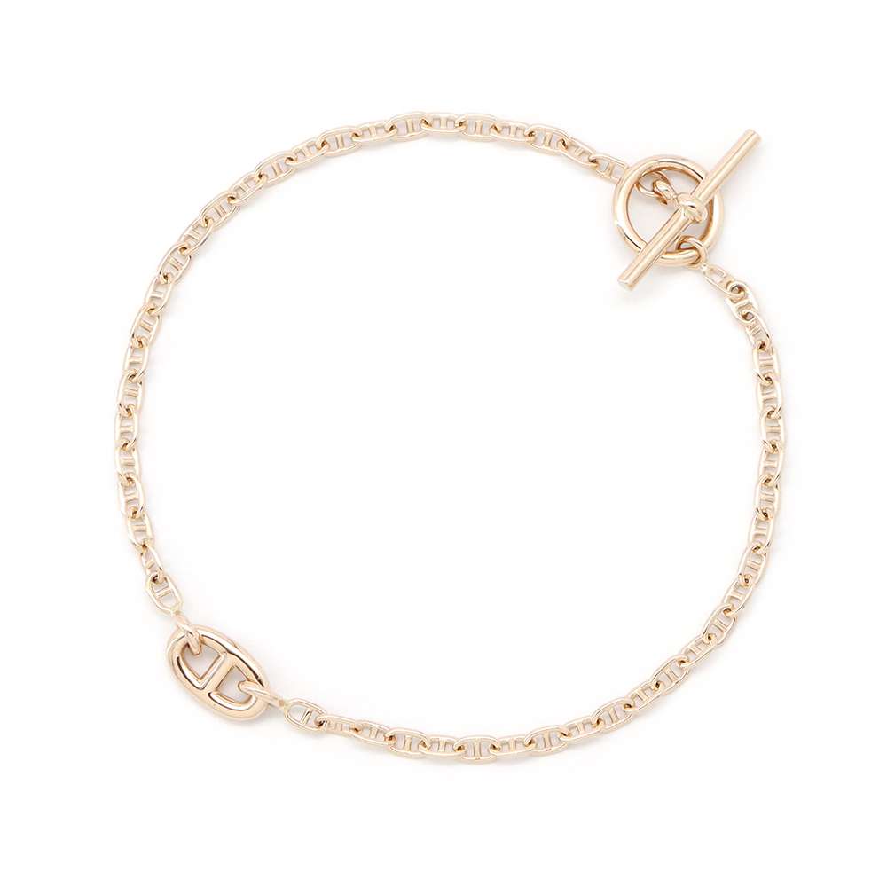 HERMES Chaine d'Ancre New Farandole Bracelet TPM Size SH 18K Pink Gold