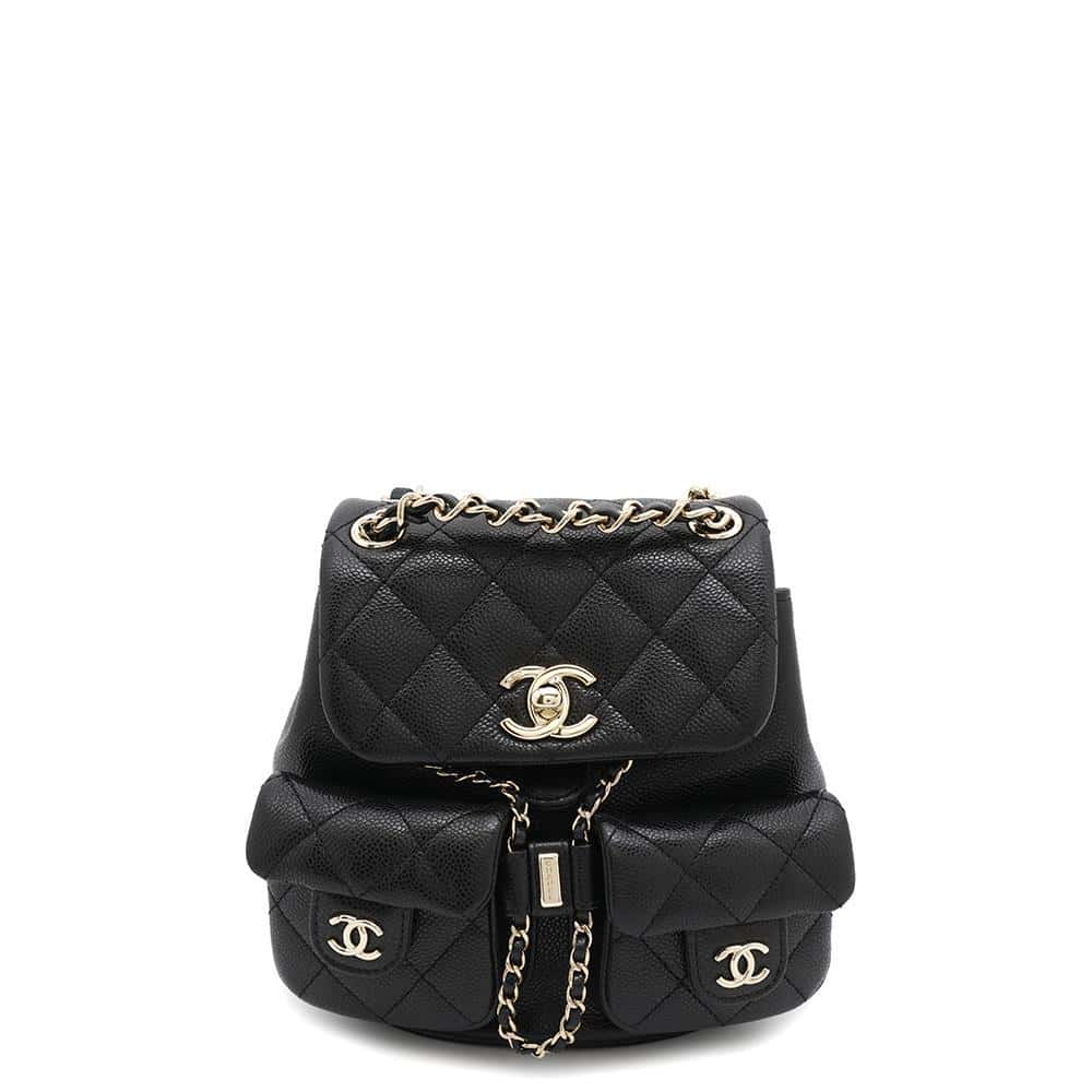 CHANEL Matelasse CC Logo Backpack BlackAS3787 Caviar Leather Size Caviar Leather