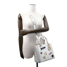 Load image into Gallery viewer, Dior Lady Dior Patchwork 2WayHandbag Silver Leather Size Medium
