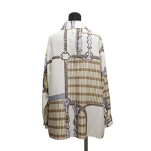 Load image into Gallery viewer, HERMES Wide shirt &quot;Coaching Remix&quot; Size 40 Multicolor Silk100%
