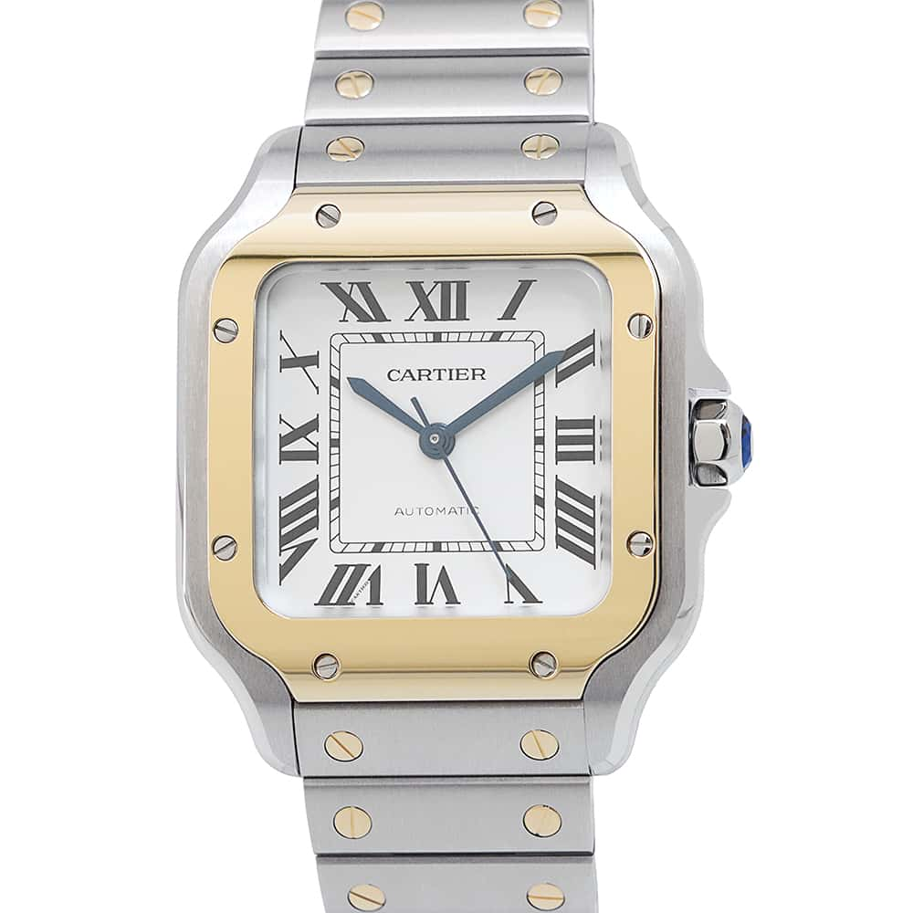 CARTIER Santos de Cartier watch W35.1mm Stainless Steel K18YG Silver DialW2SA0016