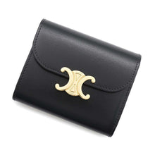 将图像加载到图库查看器中，CELINE Triomphe Small flap wallet Black10D783DPV.38NO Leather
