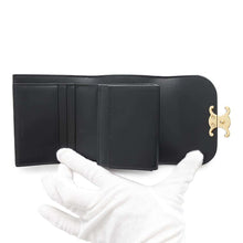 将图像加载到图库查看器中，CELINE Triomphe Small flap wallet Black10D783DPV.38NO Leather
