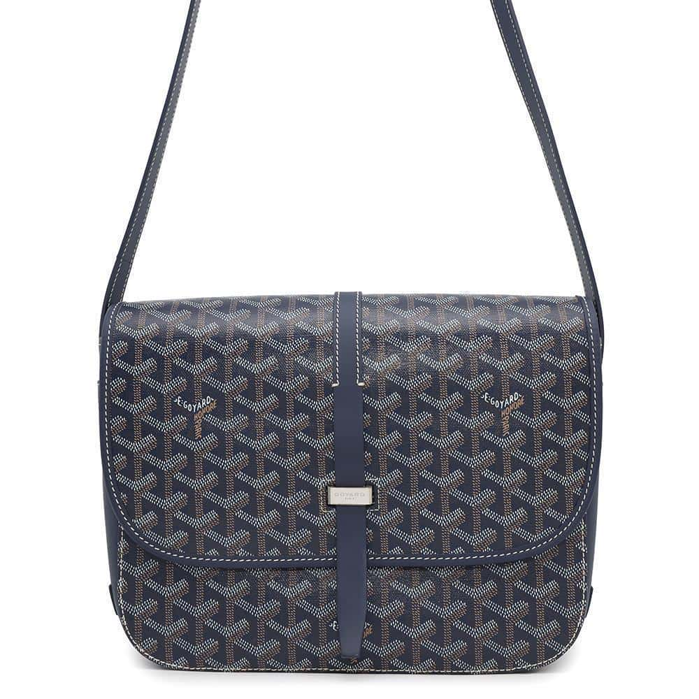 GOYARD Belvedere Shoulder Bag Navy/Multicolor Leather PVC Size MM