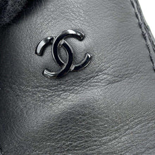 Load image into Gallery viewer, CHANEL CC logo loafers BlackG36717 Leather Size 38H
