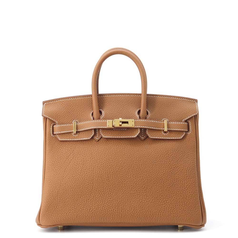 HERMES Birkin Gold Togo Leather Size 25