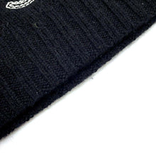 将图像加载到图库查看器中，CHANEL CC Logo knit cap Black Cashmere100%
