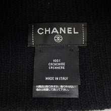 将图像加载到图库查看器中，CHANEL CC Logo knit cap Black Cashmere100%
