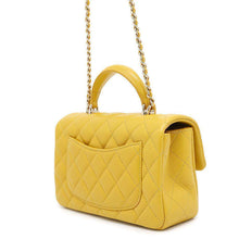 Load image into Gallery viewer, CHANEL Matelasse Top Handle ChainShoulder Bag YellowAS2431 Lambskin
