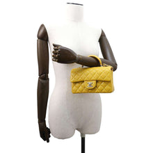 Load image into Gallery viewer, CHANEL Matelasse Top Handle ChainShoulder Bag YellowAS2431 Lambskin
