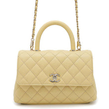 将图像加载到图库查看器中，CHANEL Coco Handle 2WAYHandbag Light YellowA92990 Caviar Leather Size XS
